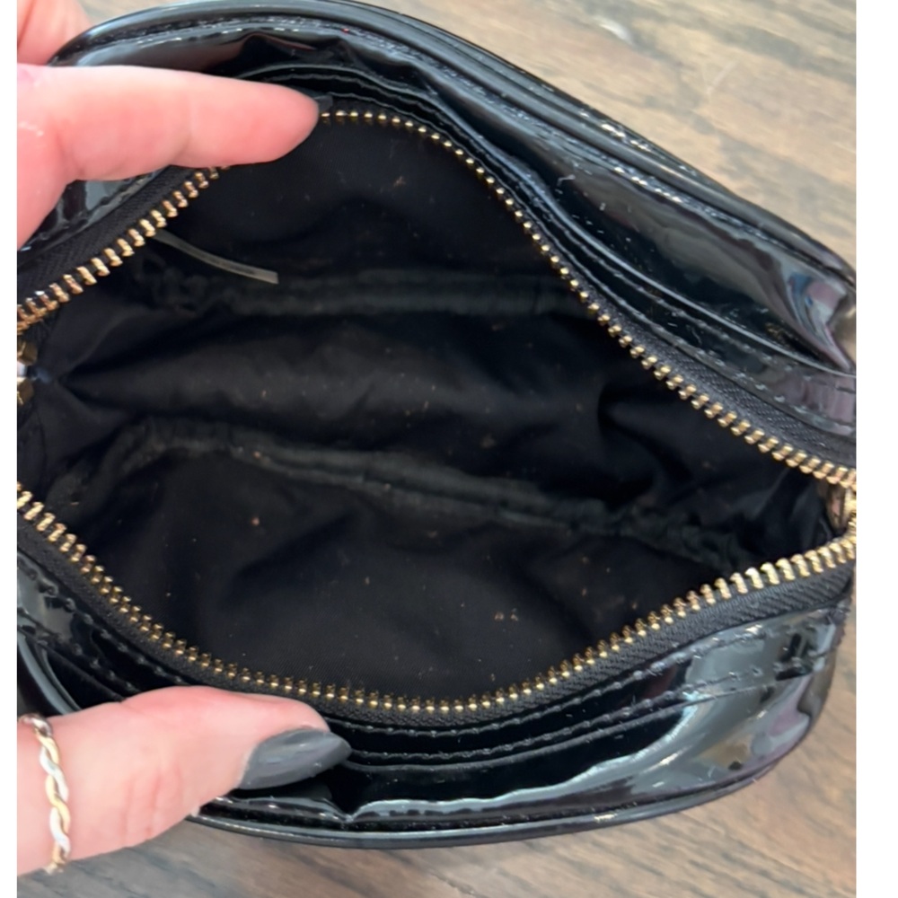 Tory Burch Glossy Black Cosmetic Bag Set of 2, like new - Picture 3 of 16